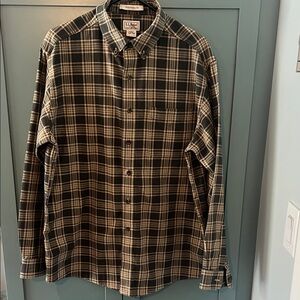 LL Bean Brushed Cotton Twill Shirt Sz L